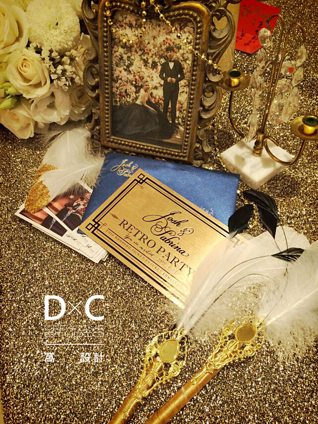 婚禮佈置:Gatsby 時尚深藍＋白金佈置設計