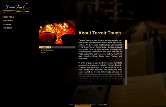 網站規劃:Terroir Touch